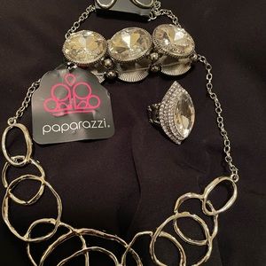 Paparazzi necklace, earrings, ring and bracelet